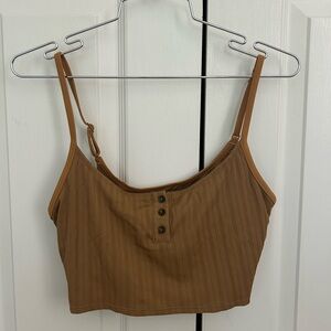 Aerie Brown Ribbed Crop Top
